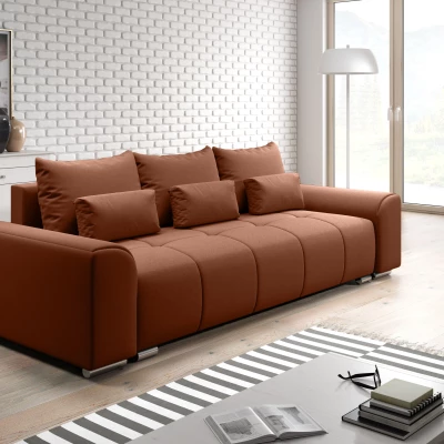Dreisitzer-Schlafsofa RANDA - Ziegelstein
