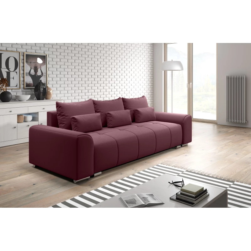 RANDA Dreisitzer-Schlafsofa – rosa