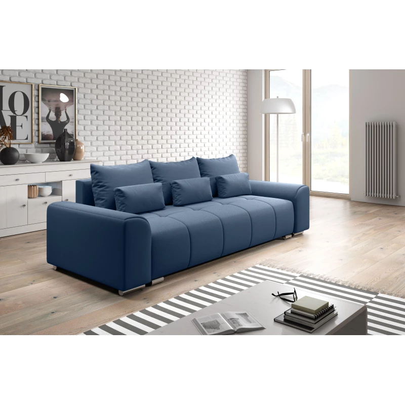 Dreisitzer-Schlafsofa RANDA - blau