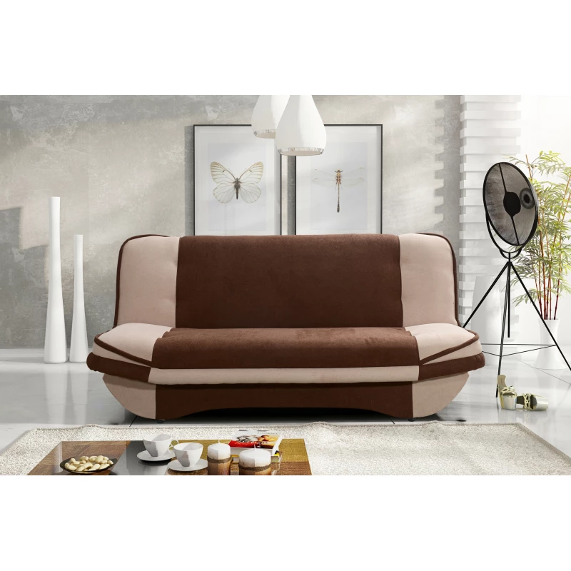 Schlafsofa INGRIDA - braun / beige