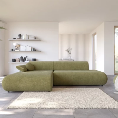 Eckschlafsofa mit Stauraum SURREY 1 - Khaki, linke Ecke