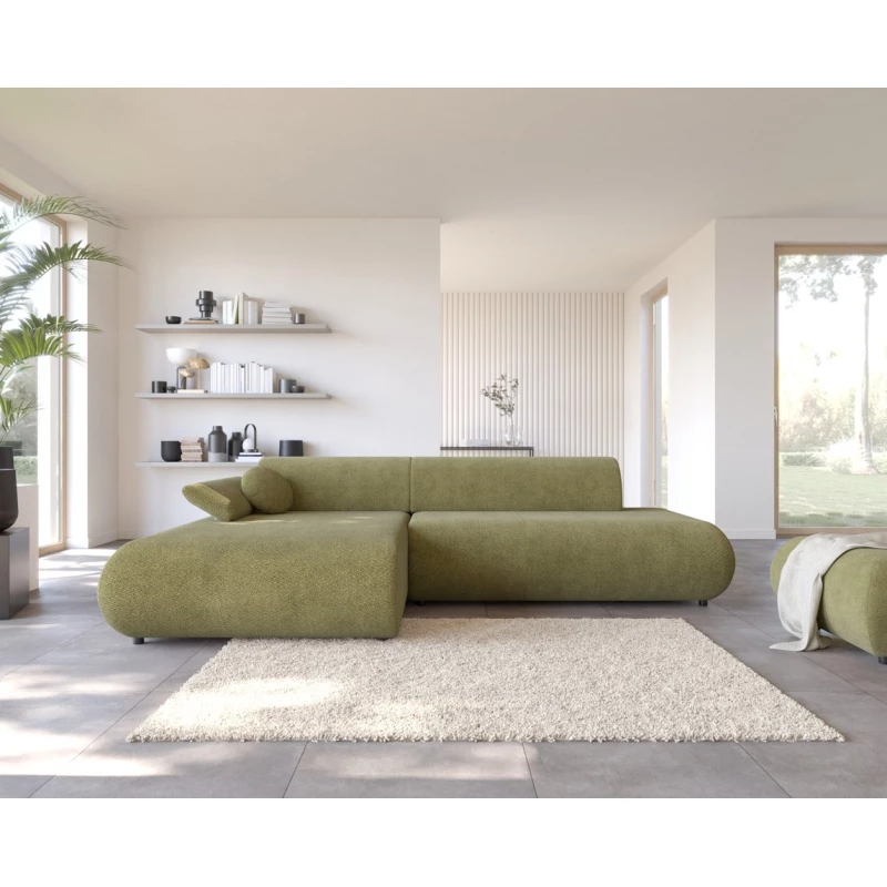 Eckschlafsofa mit Stauraum SURREY 1 - Khaki, linke Ecke
