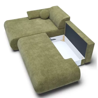 Eckschlafsofa mit Stauraum SURREY 1 - Khaki, linke Ecke