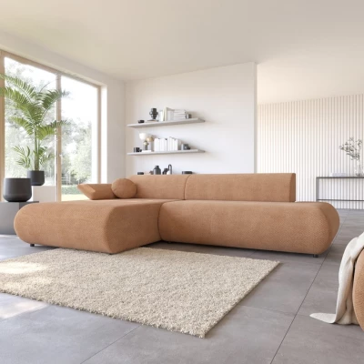 Eckschlafsofa mit Stauraum SURREY 1 – hellbraun, linke Ecke