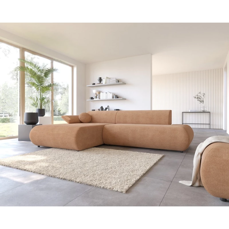 Eckschlafsofa mit Stauraum SURREY 1 – hellbraun, linke Ecke