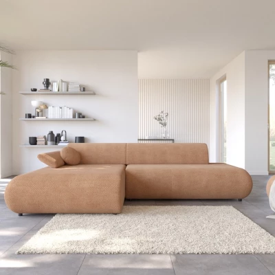 Eckschlafsofa mit Stauraum SURREY 1 – hellbraun, linke Ecke