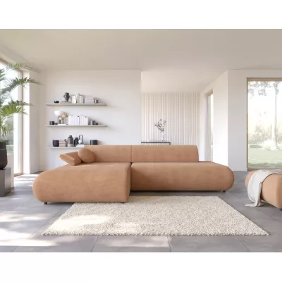 Eckschlafsofa mit Stauraum SURREY 1 – hellbraun, linke Ecke
