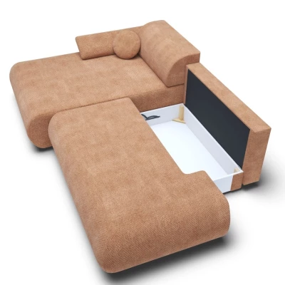 Eckschlafsofa mit Stauraum SURREY 1 – hellbraun, linke Ecke