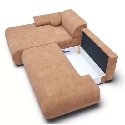 Eckschlafsofa mit Stauraum SURREY 1 – hellbraun, linke Ecke