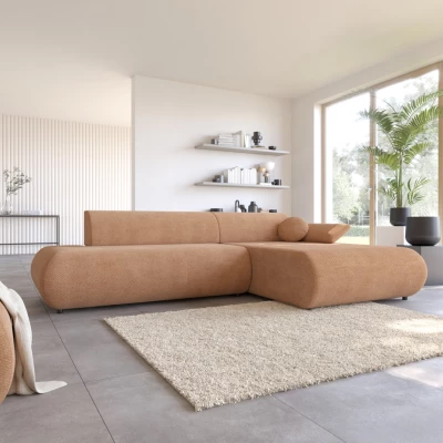Eckschlafsofa mit Stauraum SURREY 1 - hellbraun, rechte Ecke