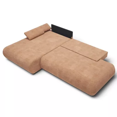 Eckschlafsofa mit Stauraum SURREY 1 – hellbraun, linke Ecke