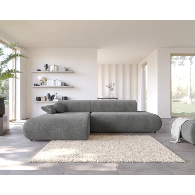 Eckschlafsofa mit Stauraum SURREY 1 – dunkelgrau, linke Ecke
