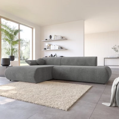 Eckschlafsofa mit Stauraum SURREY 1 – dunkelgrau, linke Ecke