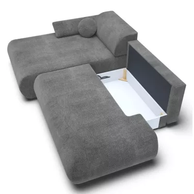 Eckschlafsofa mit Stauraum SURREY 1 – dunkelgrau, linke Ecke