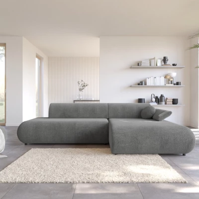 Eckschlafsofa mit Stauraum SURREY 1 – dunkelgrau, rechte Ecke