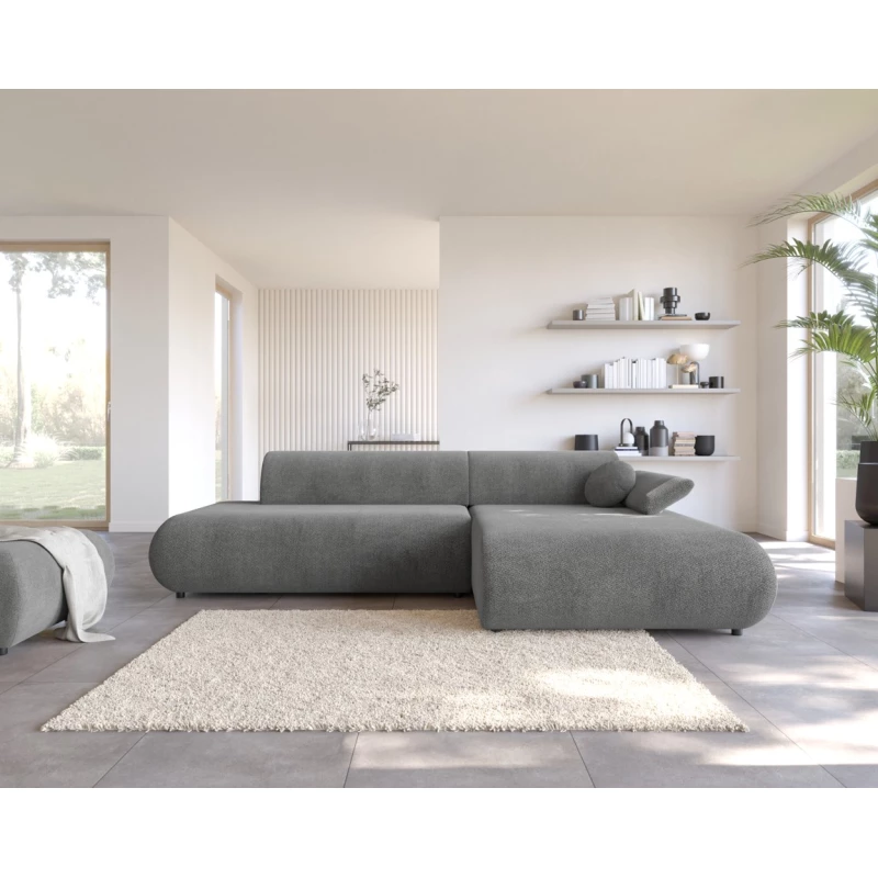 Eckschlafsofa mit Stauraum SURREY 1 – dunkelgrau, rechte Ecke