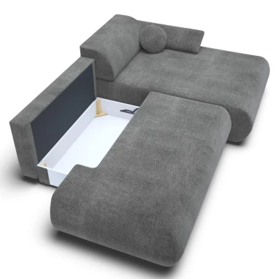 Eckschlafsofa mit Stauraum SURREY 1 – dunkelgrau, rechte Ecke