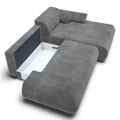 Eckschlafsofa mit Stauraum SURREY 1 – dunkelgrau, rechte Ecke