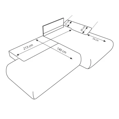 Eckschlafsofa mit Stauraum SURREY 1 - Khaki, linke Ecke