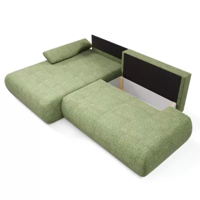 Eckschlafsofa mit Stauraum SURREY 1 - grün, linke Ecke