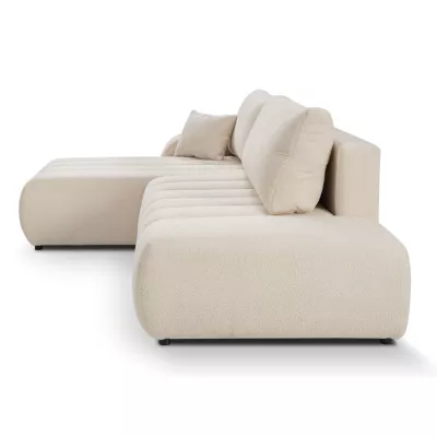 Ecksofa KELOWNA – cremefarben, linke Ecke