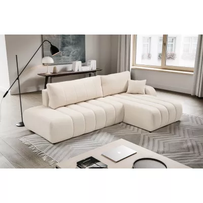 Ecksofa KELOWNA – cremefarben, rechte Ecke