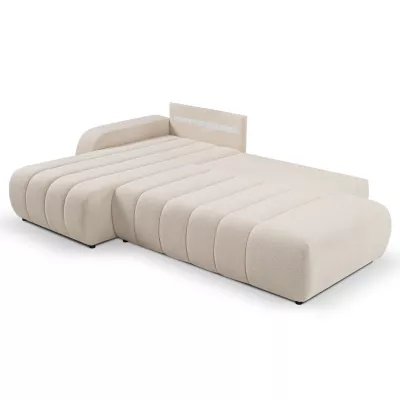 Ecksofa KELOWNA – cremefarben, linke Ecke