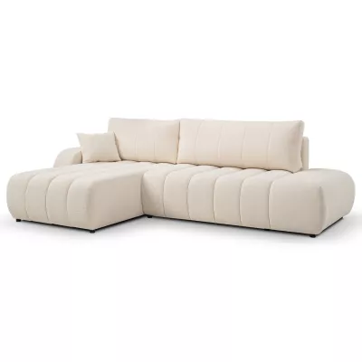 Ecksofa KELOWNA – cremefarben, linke Ecke