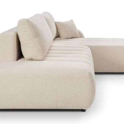 Ecksofa KELOWNA – cremefarben, rechte Ecke
