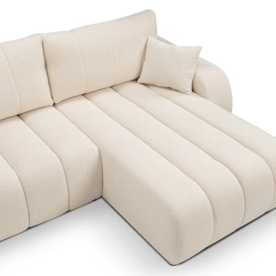 Ecksofa KELOWNA – cremefarben, rechte Ecke