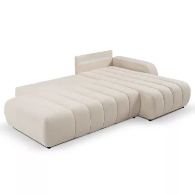 Ecksofa KELOWNA – cremefarben, rechte Ecke