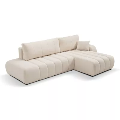 Ecksofa KELOWNA – cremefarben, rechte Ecke
