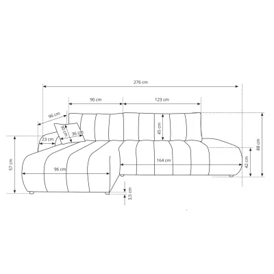 Ecksofa KELOWNA – cremefarben, linke Ecke