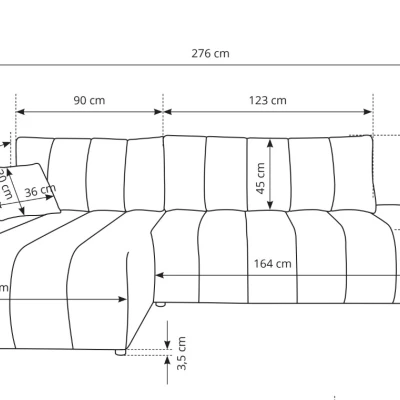 Ecksofa KELOWNA – cremefarben, rechte Ecke