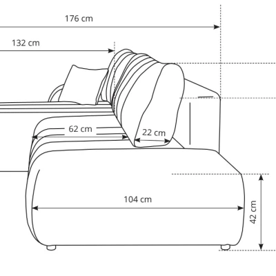 Ecksofa KELOWNA – cremefarben, rechte Ecke