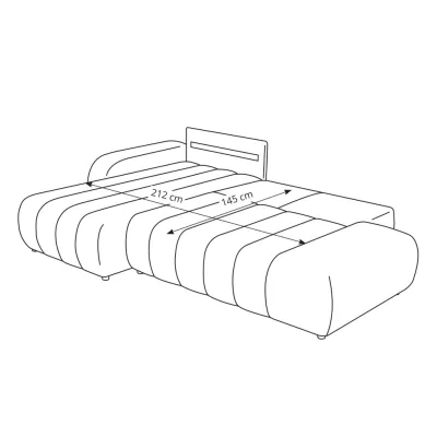 Ecksofa KELOWNA – cremefarben, rechte Ecke