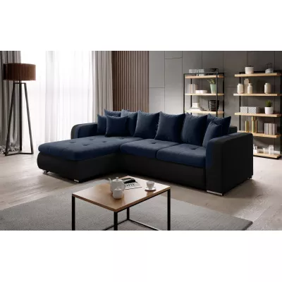 Ecksofa DAFNI MINI – schwarz/dunkelblau, linke Ecke