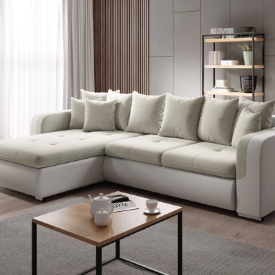 Ecksofa DAFNI MINI – weiß/creme, linke Ecke