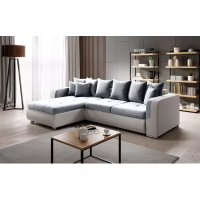 Ecksofa DAFNI MINI – weiß/grau, linke Ecke