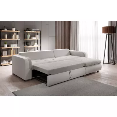 Ecksofa DAFNI MINI – weiß/hellbeige, linke Ecke