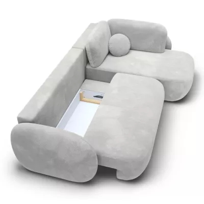 COBOURG 2 Ecksofa zum Zusammenklappen – hellgrau, rechte Ecke