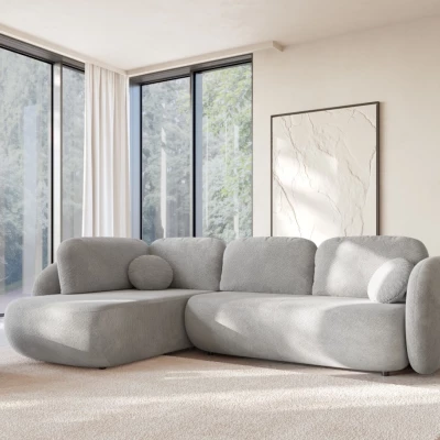 COBOURG 2 Ecksofa zum Zusammenklappen – hellgrau, rechte Ecke
