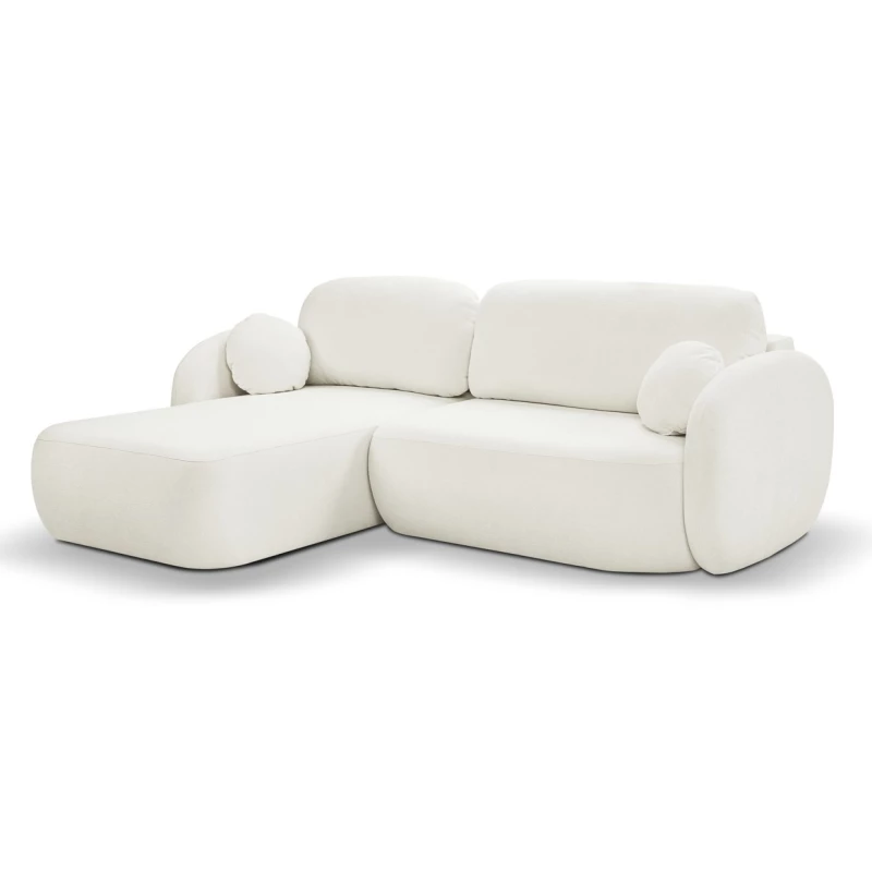 Schlafsofa mit Stauraum COBOURG 1 – cremefarben, linke Ecke