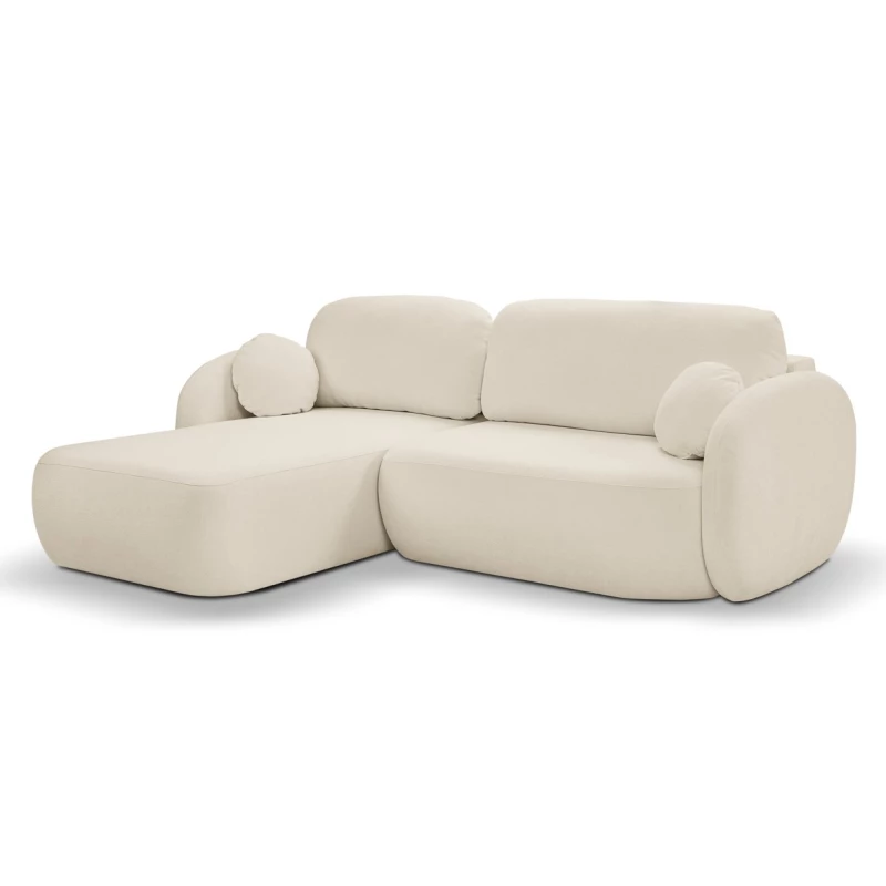Schlafsofa mit Stauraum COBOURG 1 – ecru, linke Ecke
