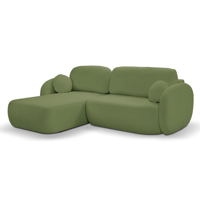 Schlafsofa mit Stauraum COBOURG 1 - grün, linke Ecke