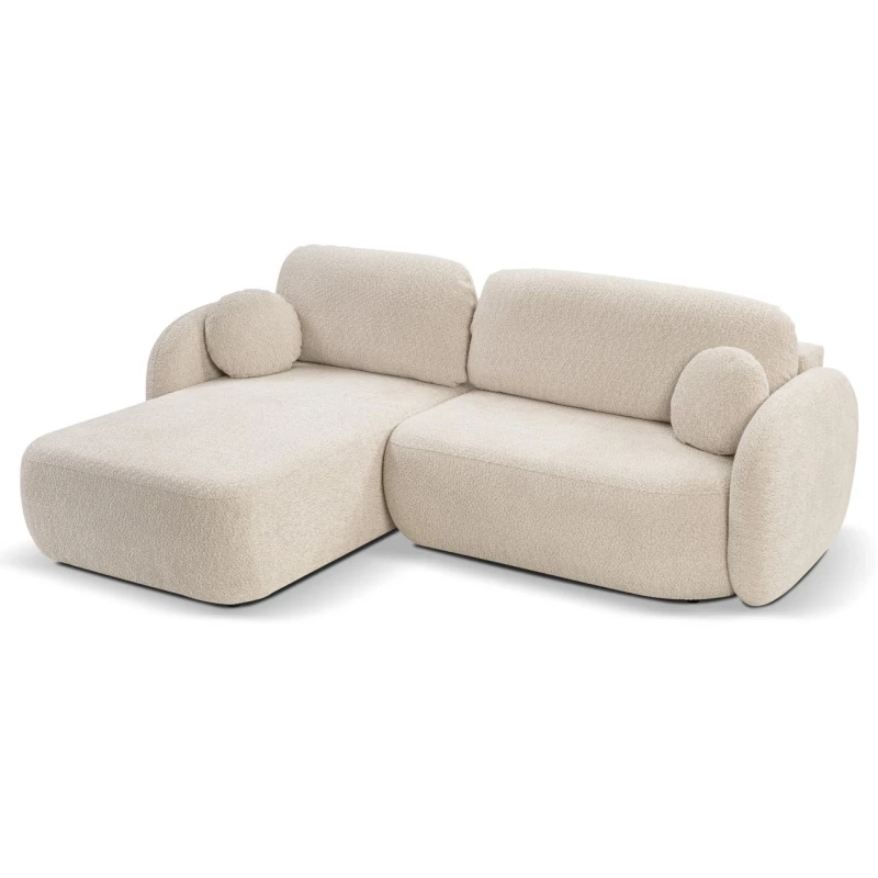 Schlafsofa mit Stauraum COBOURG 1 – hellbeige, linke Ecke