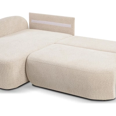 Schlafsofa mit Stauraum COBOURG 1 – hellbeige, linke Ecke