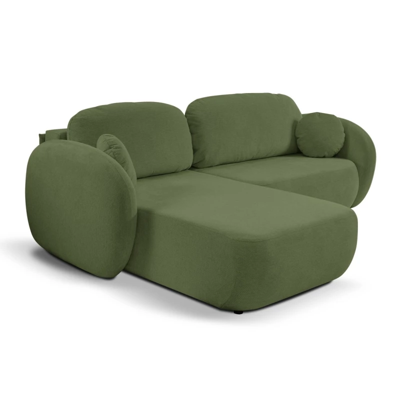 Schlafsofa mit Stauraum COBOURG 1 – dunkelgrün, linke Ecke