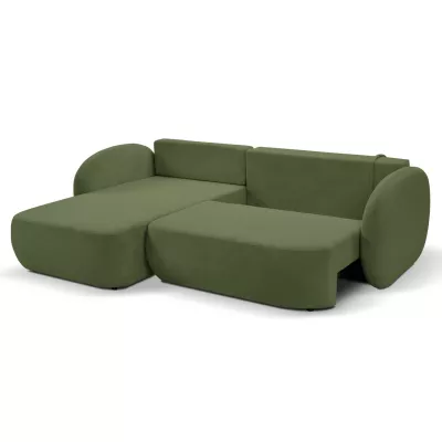 Schlafsofa mit Stauraum COBOURG 1 – dunkelgrün, linke Ecke