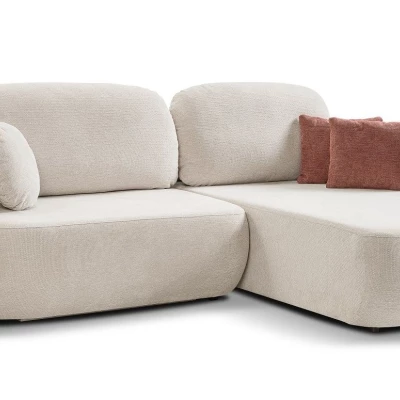 Schlafsofa mit Stauraum COBOURG 1 – beige/rosa, rechte Ecke